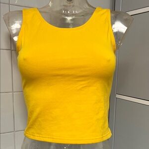 Cotton Lycra Team Basic Tank Top L NWOT Gold